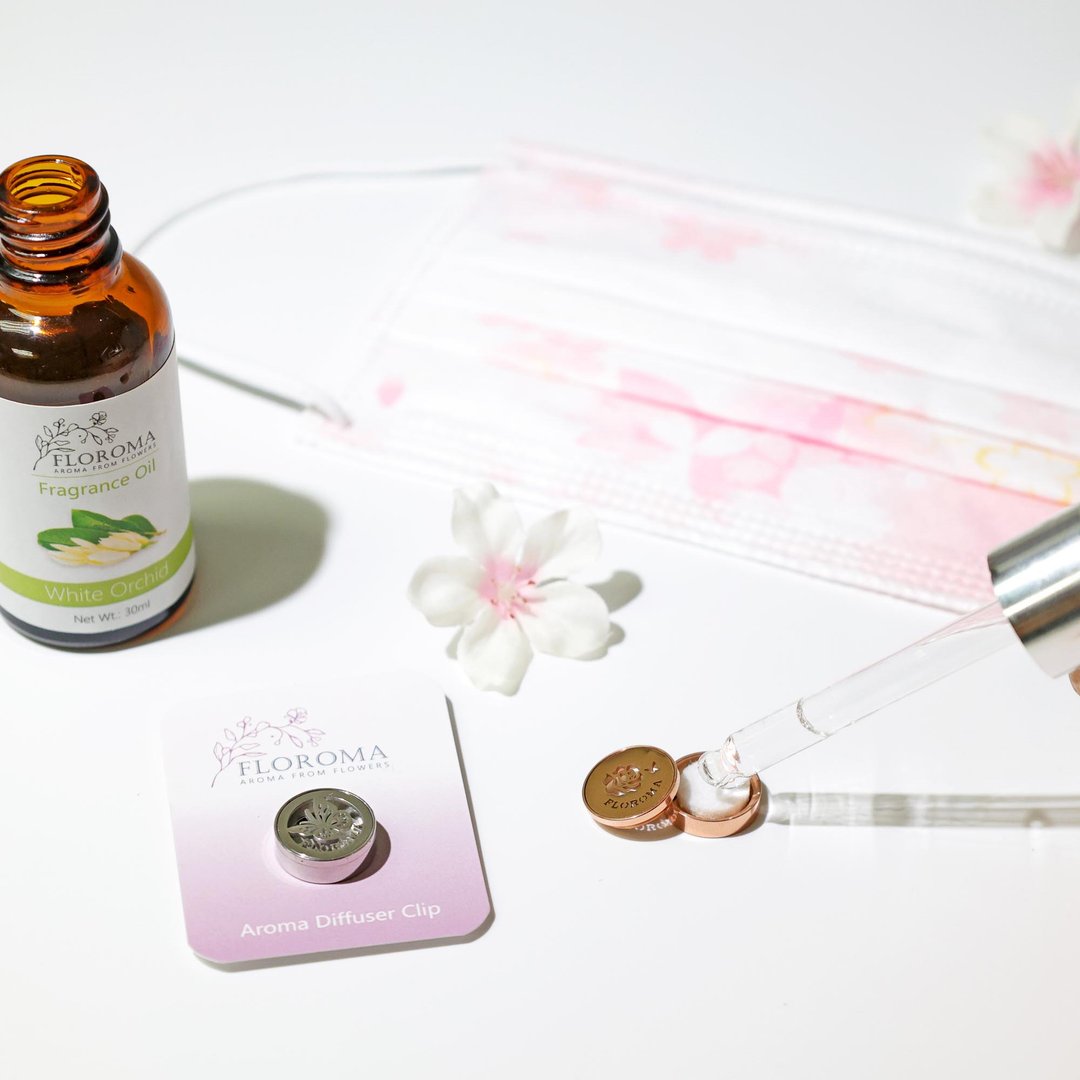 白兰花香薰精油 + 口罩扣 Aroma Diffuser Clip Trial Set - 香水/香膏 - 其他材质 多色