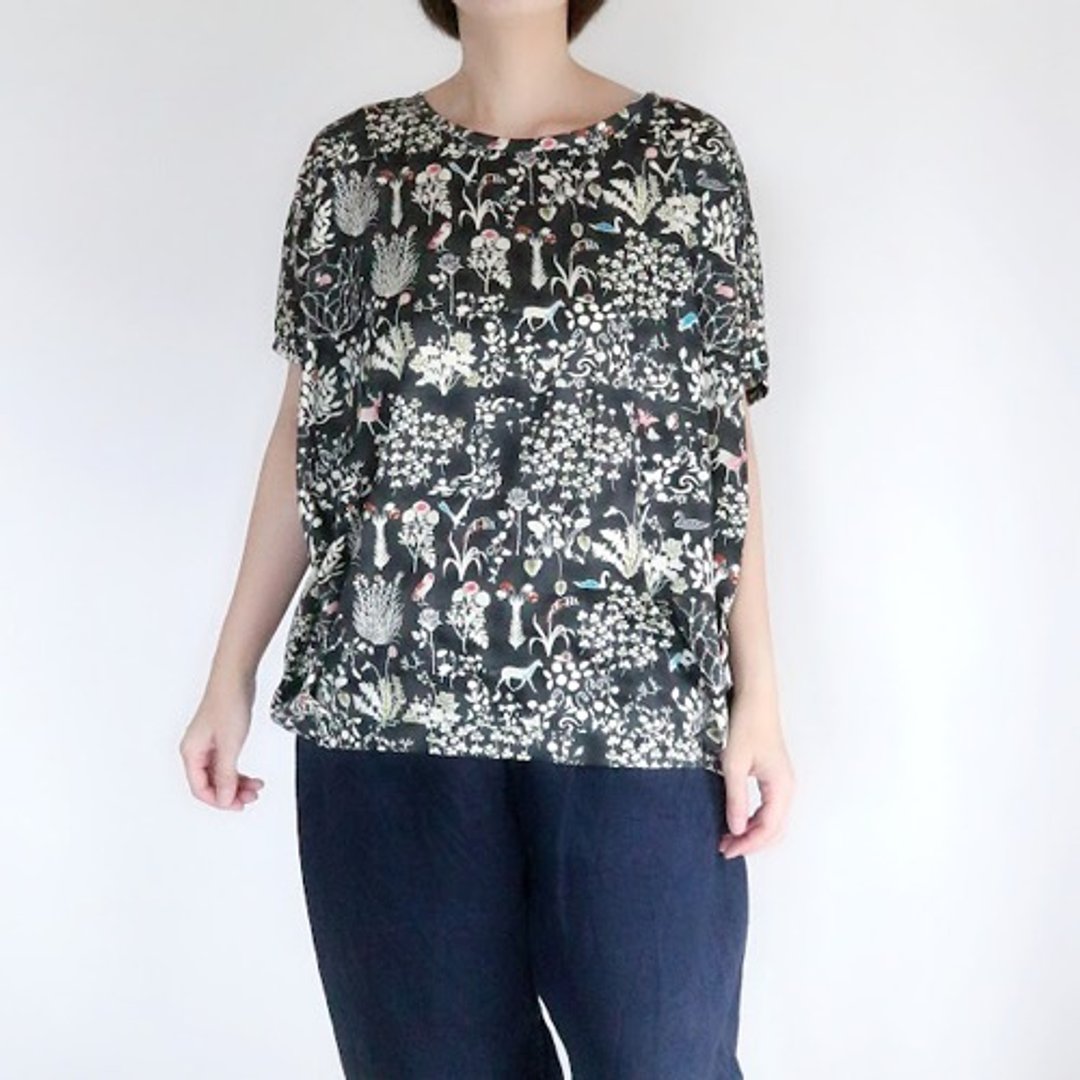 Adult cut-and-sew gray autumn animals - 女装上衣 - 棉 蓝色