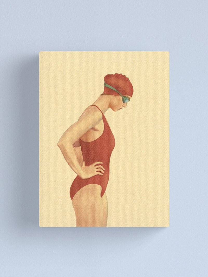 Printable wall art, downloadable print, swimmer poster, phone wallpaper, JPGfile - 电子手绘真人画像/绘画/插画 - 其他材质 