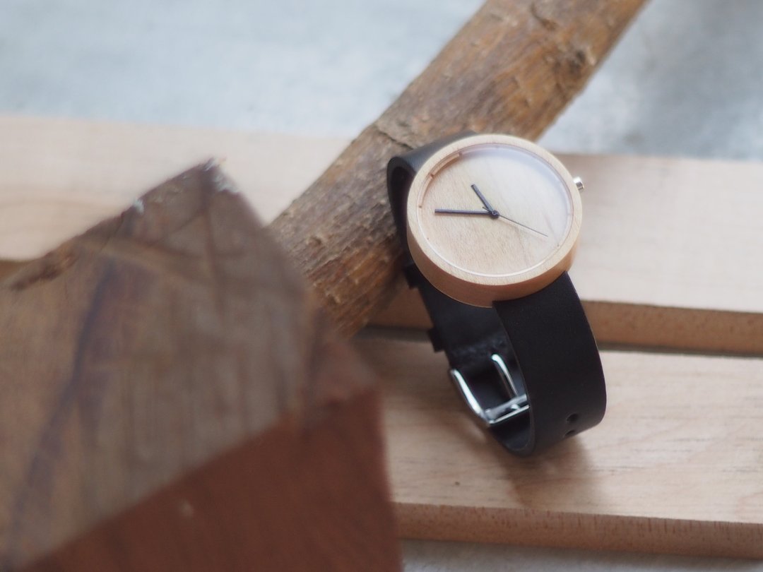 Nakari watch Maple Black Girl size - 女表 - 木头 黑色
