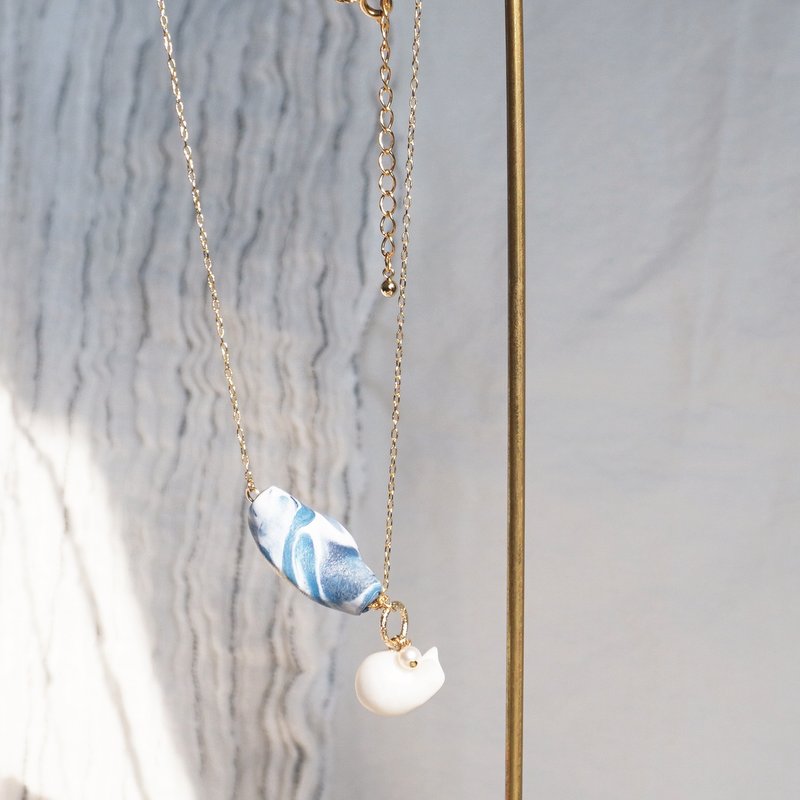 teatime  猫与海浪 下午茶畅想  黏土手工制作项链 - 项链 - 粘土 