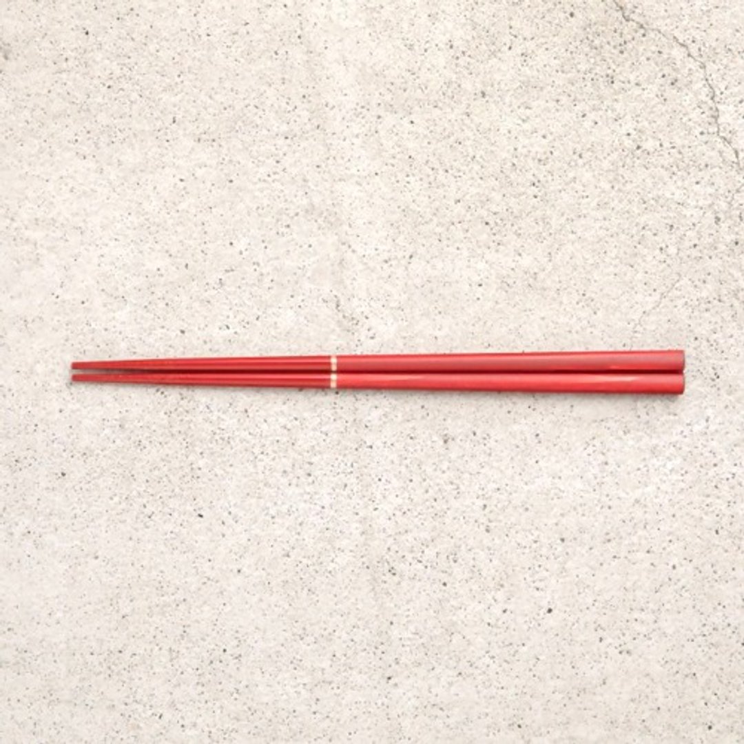 Urushi chopsticks Rin tip vermilion Akane / vermilion - 筷子/筷架 - 木头 红色