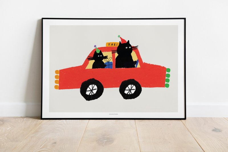 The Red Car 海报 (A3/A4) - 海报/装饰画/版画 - 纸 红色