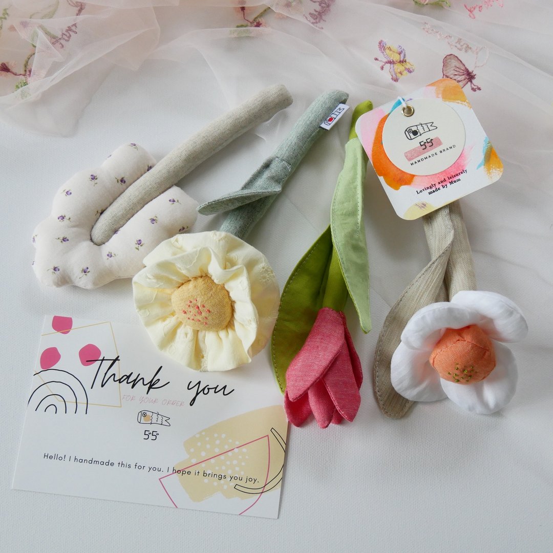 【弥月礼首选】宝宝摇铃玩具 4件组 - 婴儿饰品 - 棉．麻 多色