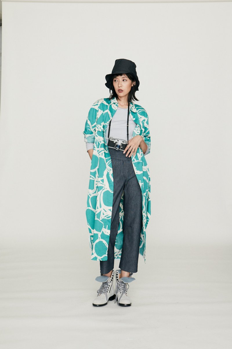 Light Collection _ 绿叶长衬衫 - 女装衬衫 - 棉．麻 