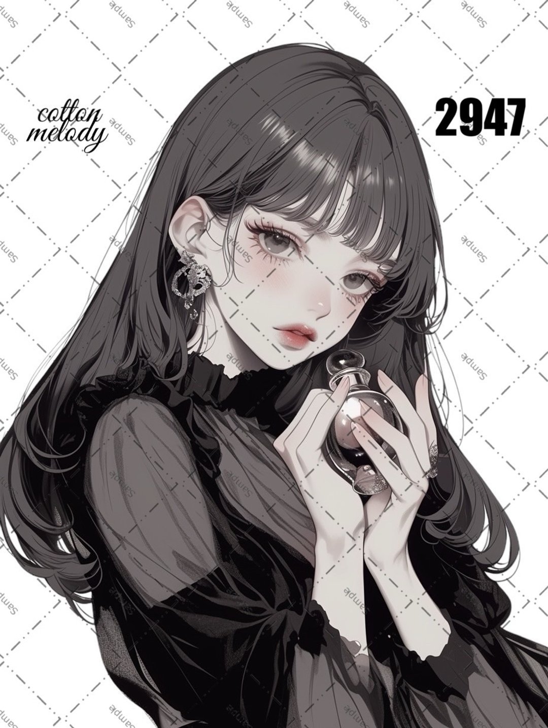 original sticker no.2947 人物贴纸 原创贴纸 原创人物贴纸 装饰贴纸 cotton melody - 贴纸 - 纸 