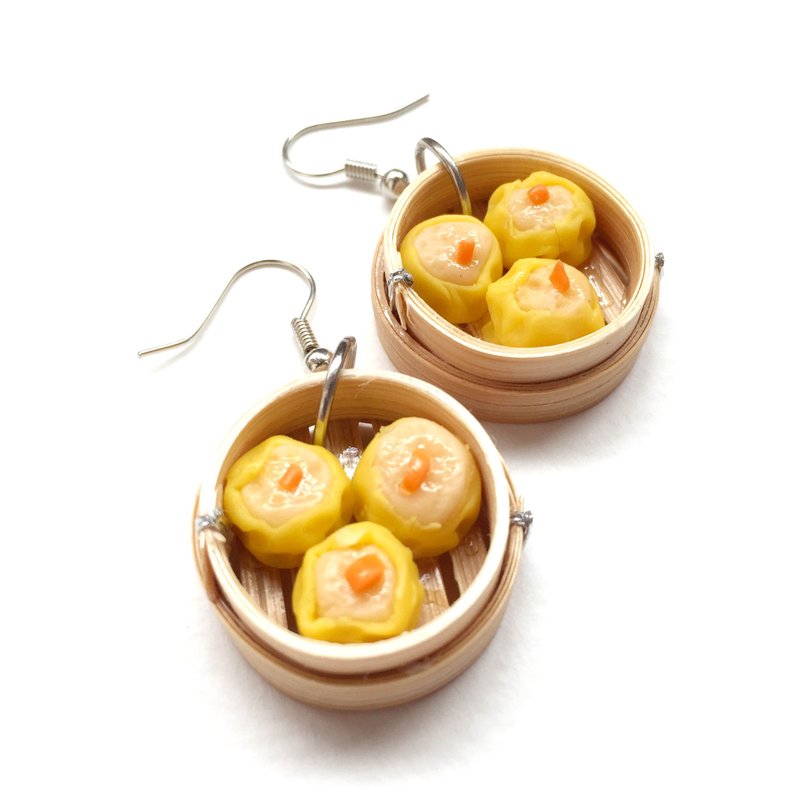 Dimsum 24 earring - 耳环/耳夹 - 粘土 黄色