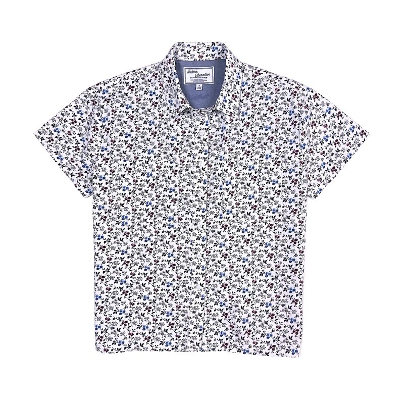 Women's Ditsy Print Shirt 女装小碎花衬衫 - 白色 - 女装衬衫 - 棉 白色