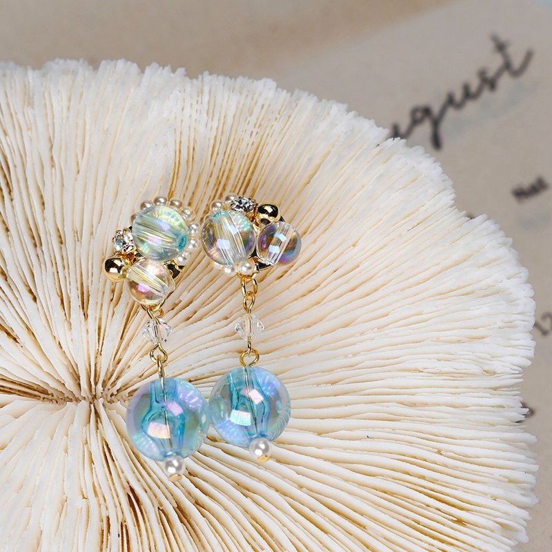 夏日幻彩 - 耳环/耳夹 - 水晶 