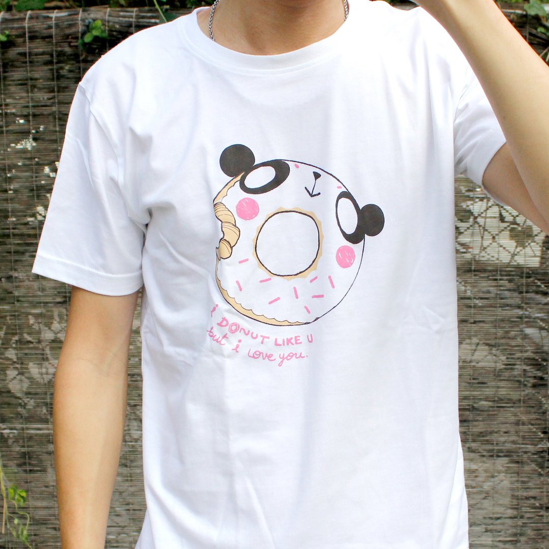 T-shirt Donut Panda - 男装上衣/T 恤 - 棉 白色