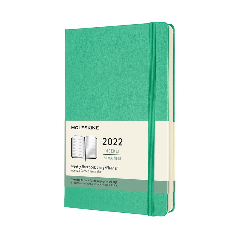 _勿上架_MOLESKINE 2022 经典硬壳薄荷绿色 周记 12M L 型 烫金服 - 笔记本/手帐 - 纸 绿色