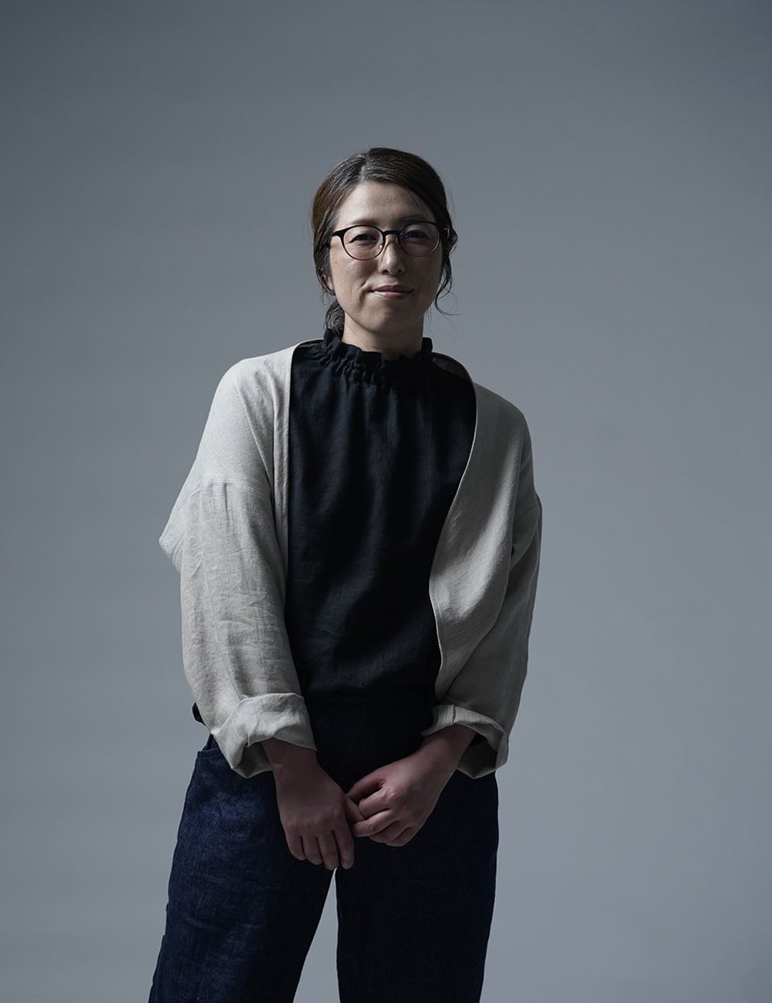 Linen Jacket Topper Cardigan/Shiny Flax h006f-flx3 - 女装休闲/机能外套 - 亚麻 卡其色