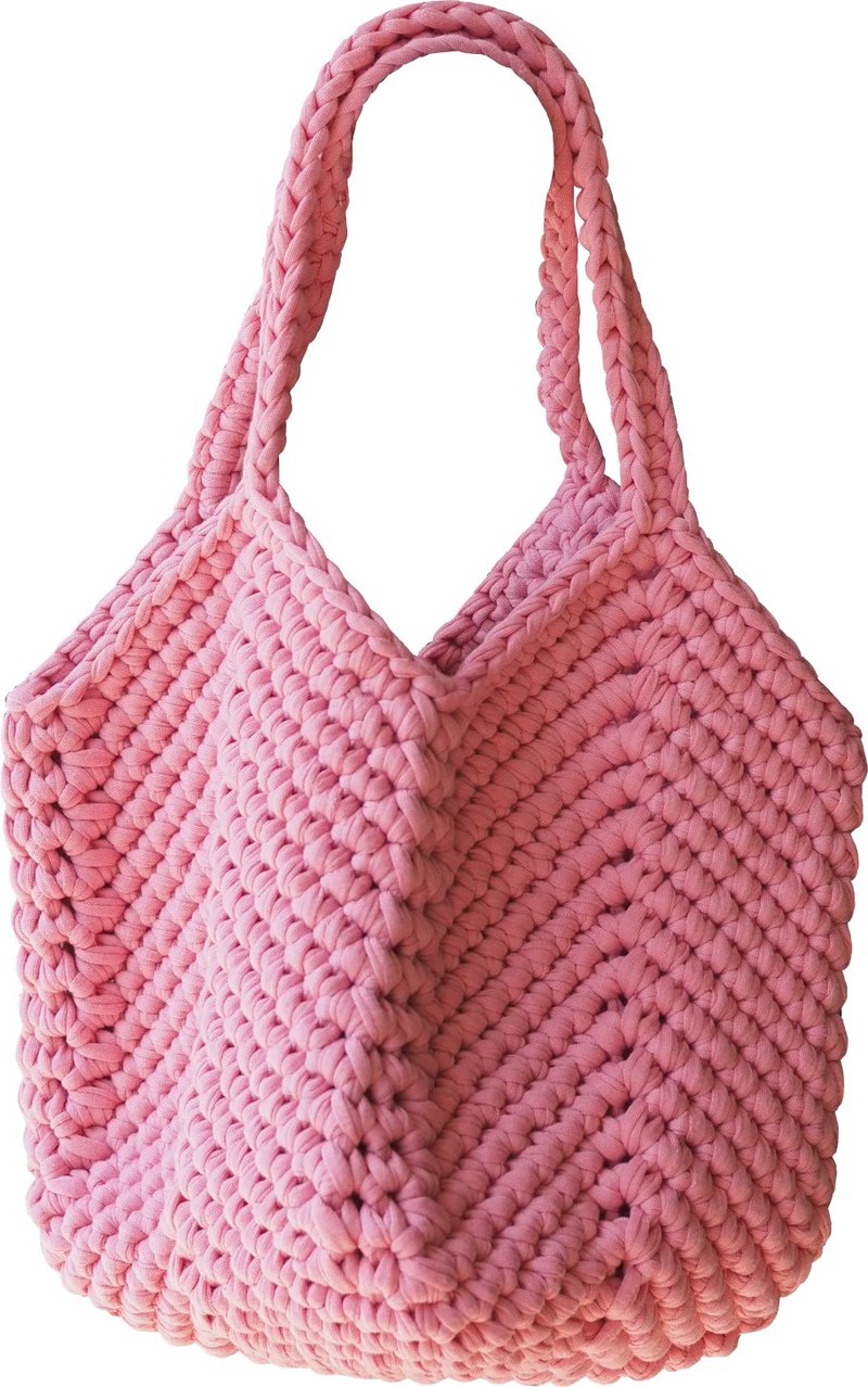 Pink mini granny bag, handmade bag, crochet bag, shopping bag - 其他 - 其他材质 粉红色