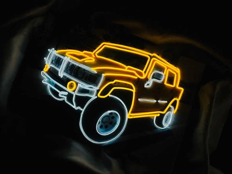 会发光的无框画| 底图及发光灯线定制化|车子 - 画框/相框 - 木头 