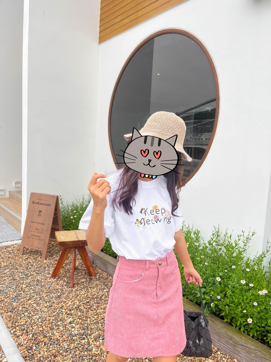 T-Shirt cotton 100% | Keep Meowing collection - 中性连帽卫衣/T 恤 - 棉 