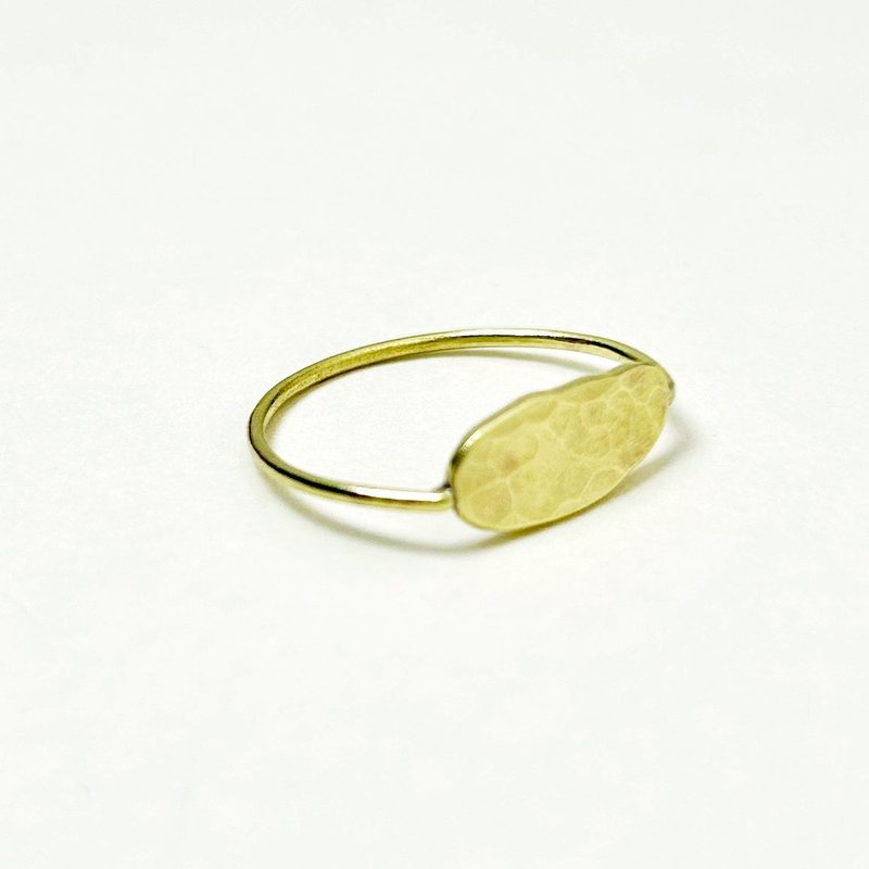 【Coal 系列】#a467 槌痕戒指(14号)/ 黄铜/ 手工 - 戒指 - 铜/黄铜 金色