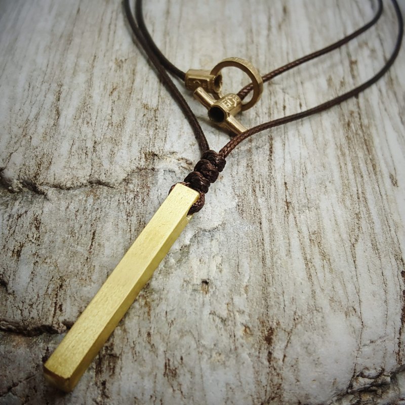 B9款-纯铜复古项链-御匠专属敲饰-定制敲字-手工DIY - 项链 - 铜/黄铜 金色