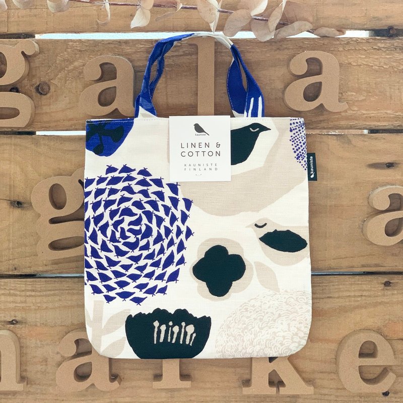 棉麻迷你布包 (紫色星期天) - 手提包/手提袋 - 棉．麻 蓝色