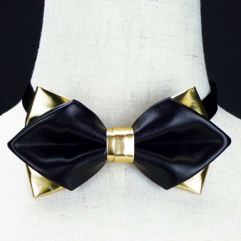皮领结, 合成皮领结, 金色皮领结,2层皮领结, - 领带/领带夹 - 人造皮革 黑色