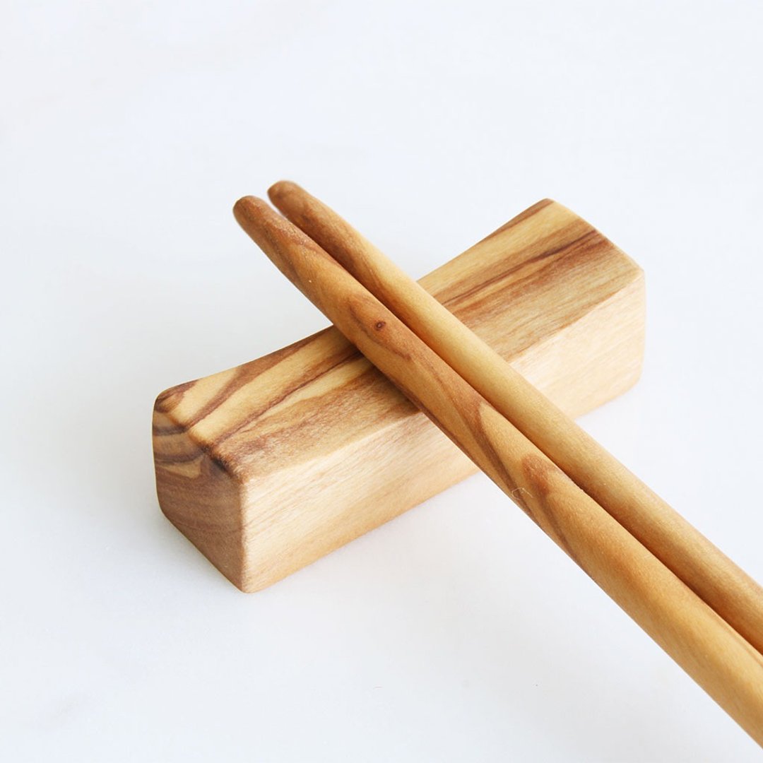 方形-橄榄木筷架-单入 - 筷子/筷架 - 木头 咖啡色