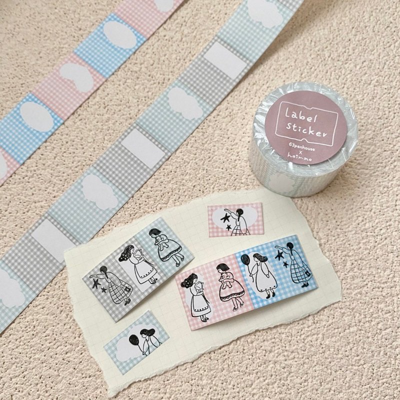 (分装)格子框框标签贴纸-2色 - 贴纸 - 纸 多色