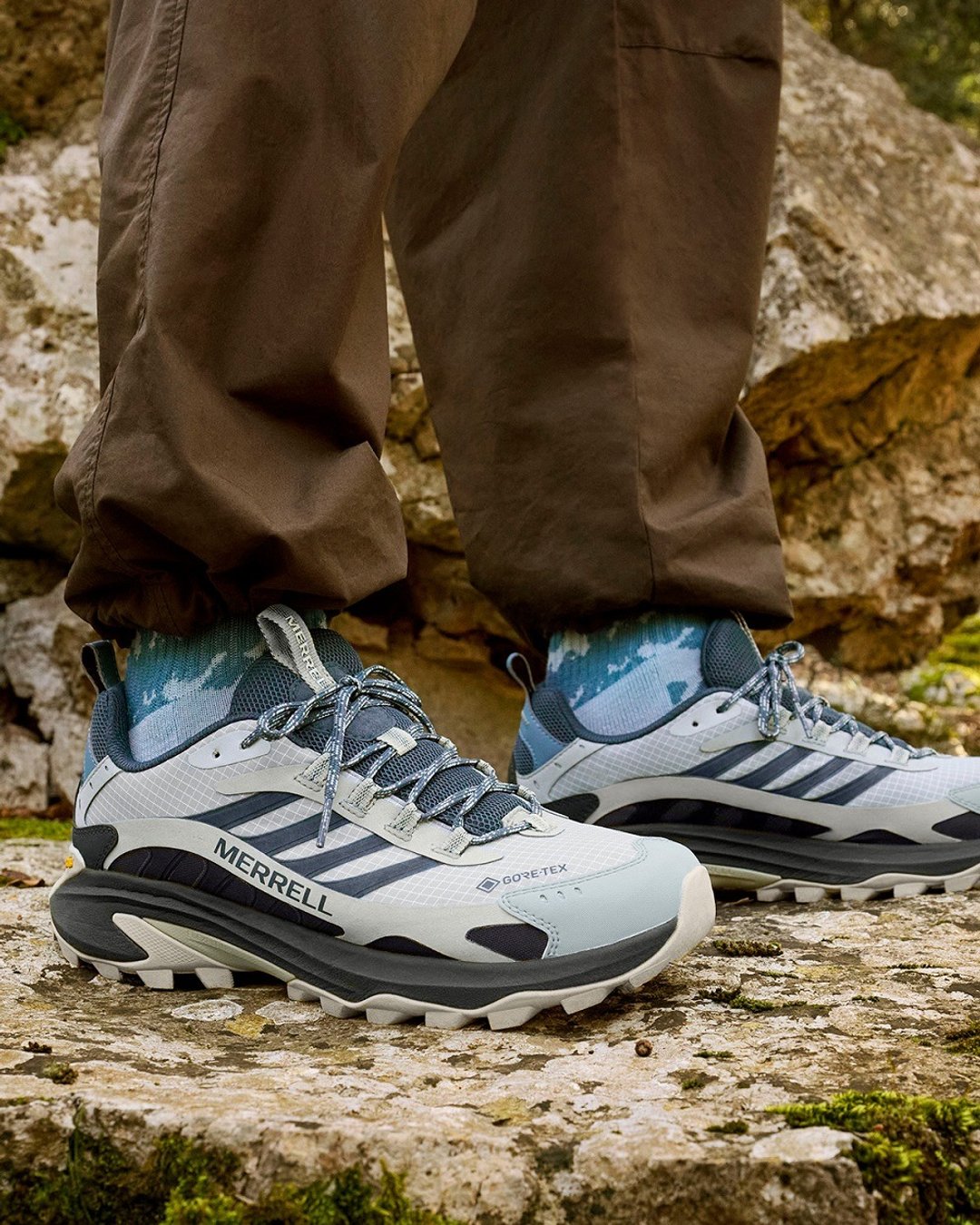 MERRELL MOAB SPEED 2 GORE-TEX抗撕裂防水登山健行鞋 男鞋-水蓝 - 男款运动鞋/球鞋 - 防水材质 