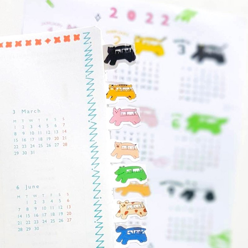 动物公车 索引贴纸 - 贴纸 - 纸 多色