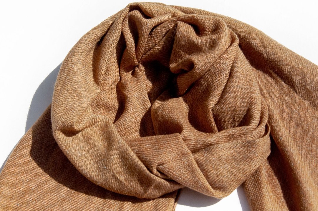 喀什米尔Cashmere/羊绒围巾/纯羊毛围巾披巾/戒指绒披肩-焦糖拿铁 - 围巾/披肩 - 羊毛 多色