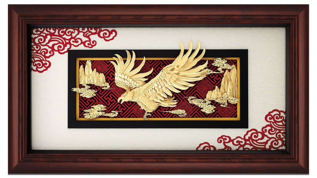 大展鸿图金箔画 | 开业升迁礼 定制贺礼 - 海报/装饰画/版画 - 24k 金 金色