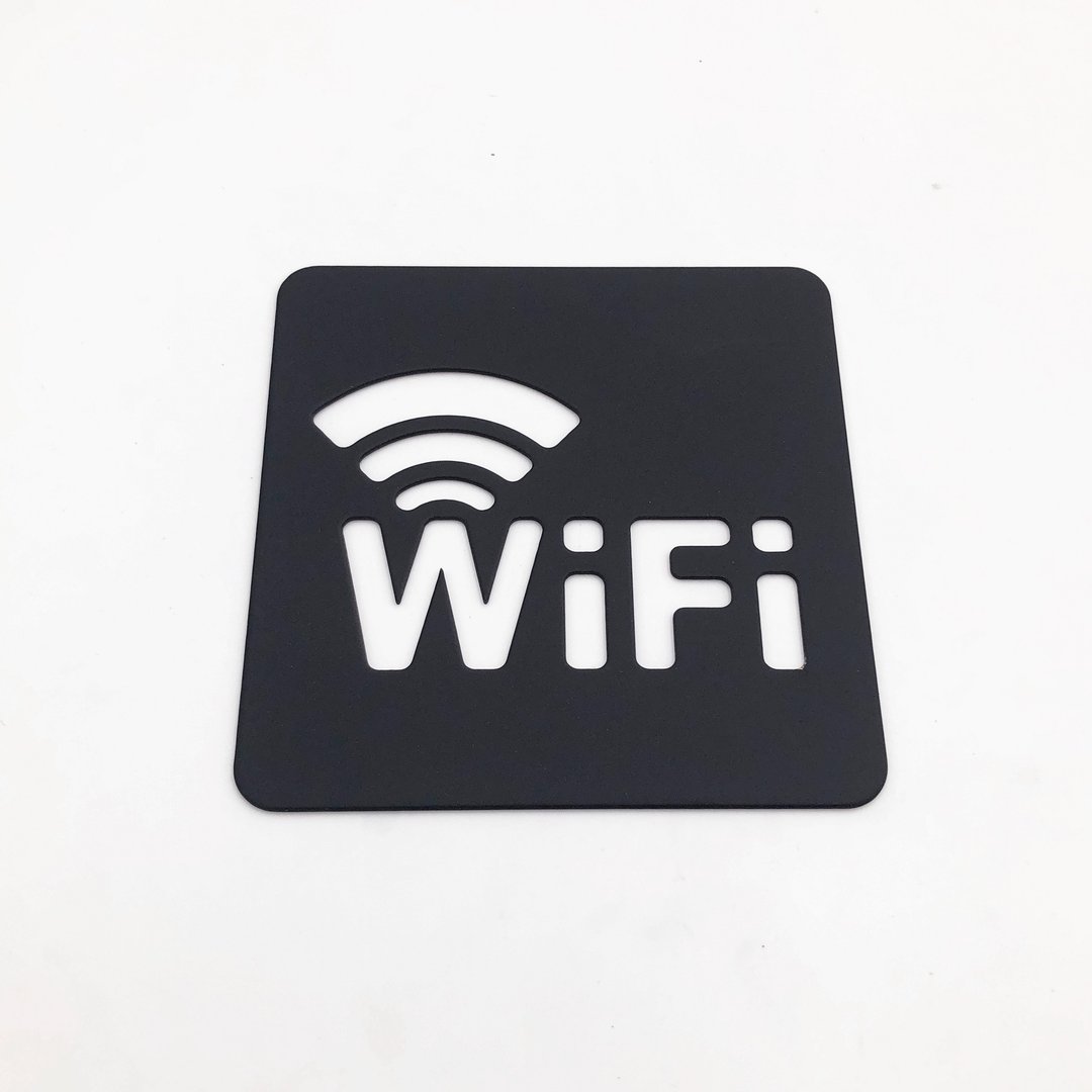 设计款 不锈钢 WiFi标志 不锈钢公共标示牌 无在线网标示牌 - 墙贴/壁贴 - 不锈钢 黑色