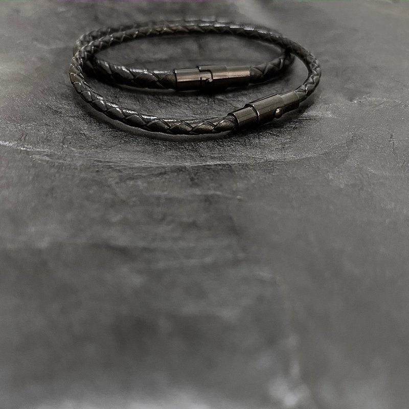 极致黑 | 黑色 | 皮绳手环 - 手链/手环 - 真皮 黑色