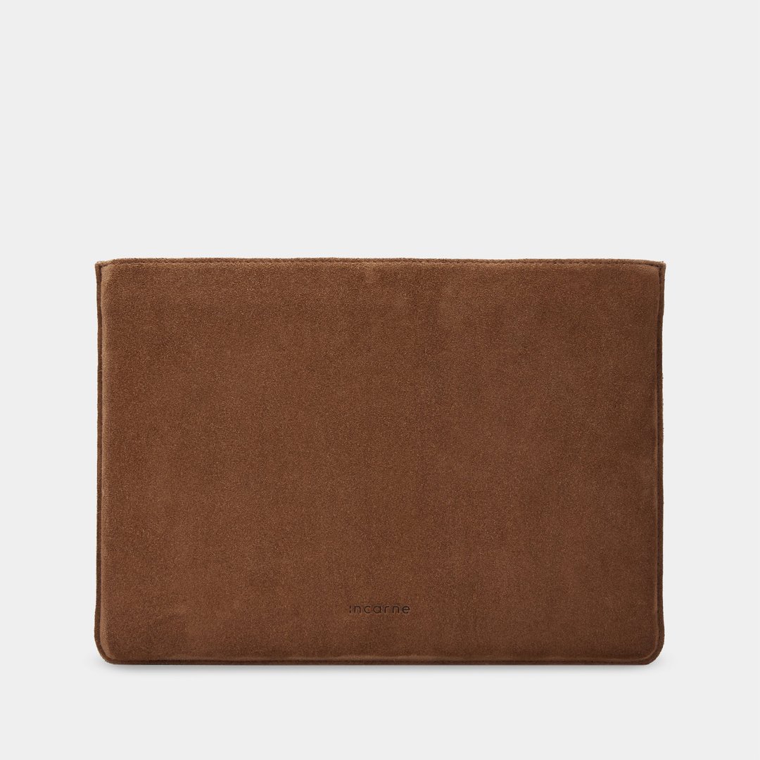 锈色丝绒笔记本电脑保护套 – 适用于 MacBook Air 和 Pro 的高级 - 电脑包 - 真皮 橘色
