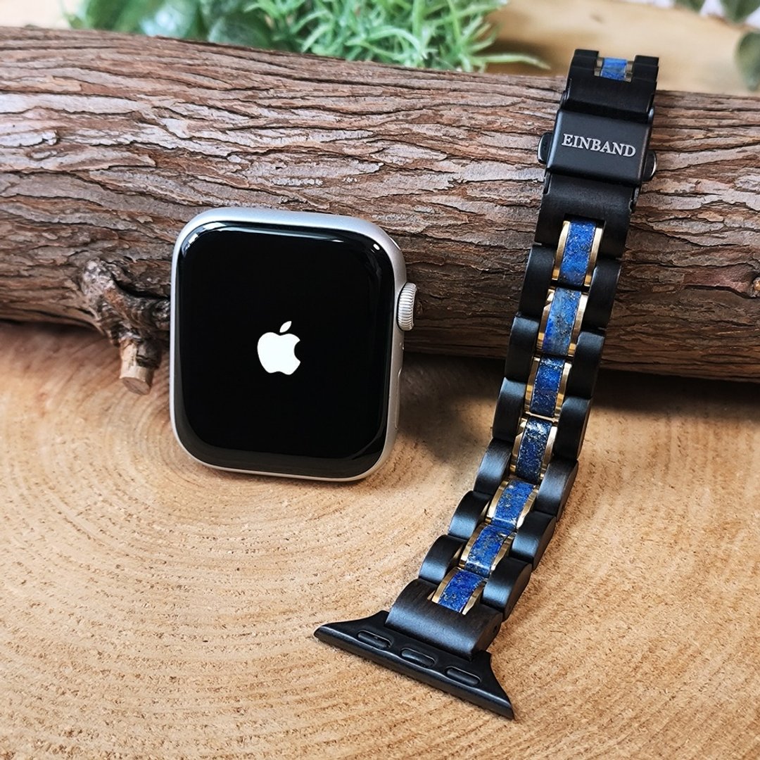 【木制表带】EINBAND AppleWatch 苹果手表 天然木质表带 木纹表带 14mm【青金石 × 檀香木】 - 女表 - 木头 咖啡色