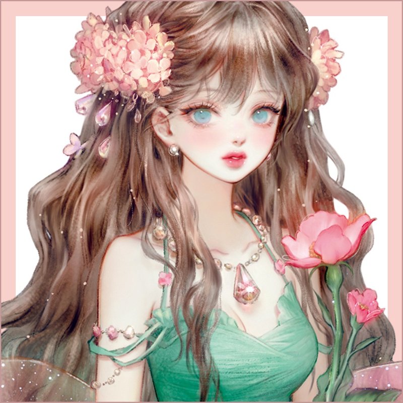 菲奥娜 - 贴纸 - 纸 绿色