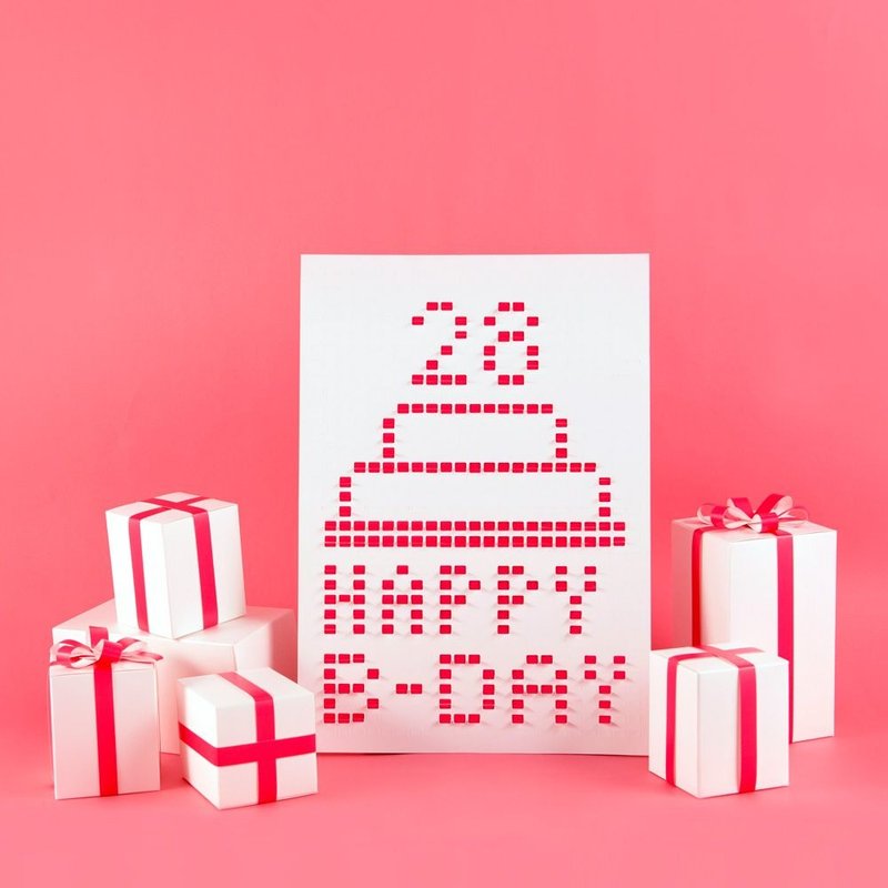 LAGO-像素密码海报-甜蜜粉,LGO40600 - 海报/装饰画/版画 - 纸 红色