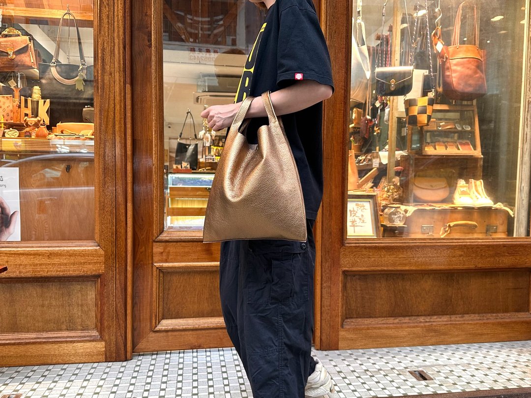 压纹软身手挽袋 好好缝 皮革DIY材料包 shopping bag 购物袋 外出 - 皮件 - 真皮 金色
