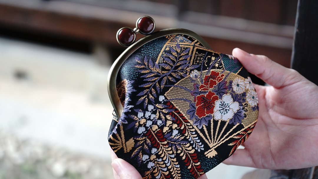 西阵织  金襴锦织四季扇福来青蛙眼  口金包   礼物 - 皮夹/钱包 - 其他材质 