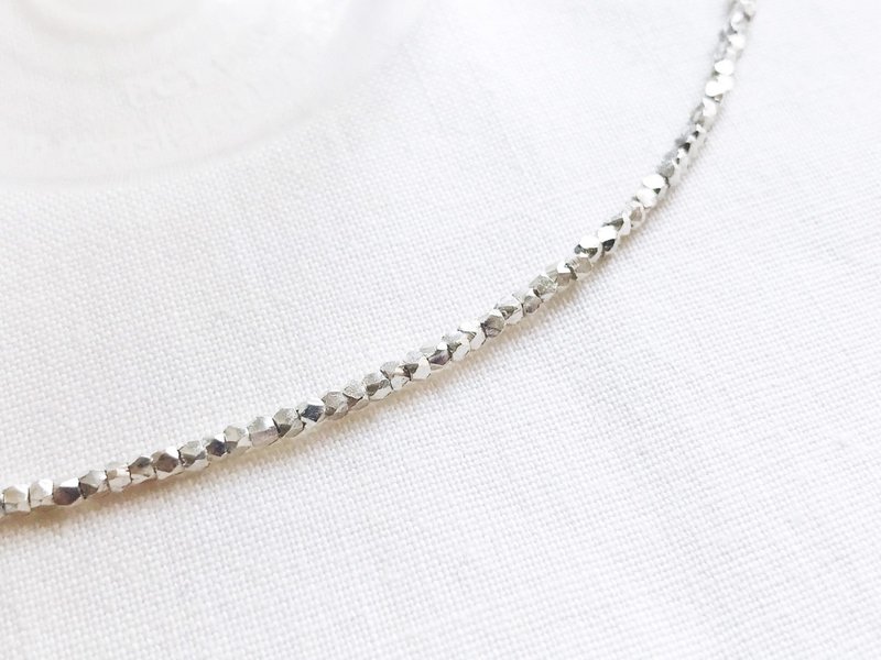 ::银::【经典银矿-基本款】多切面银块 纯银手链 - 手链/手环 - 银 