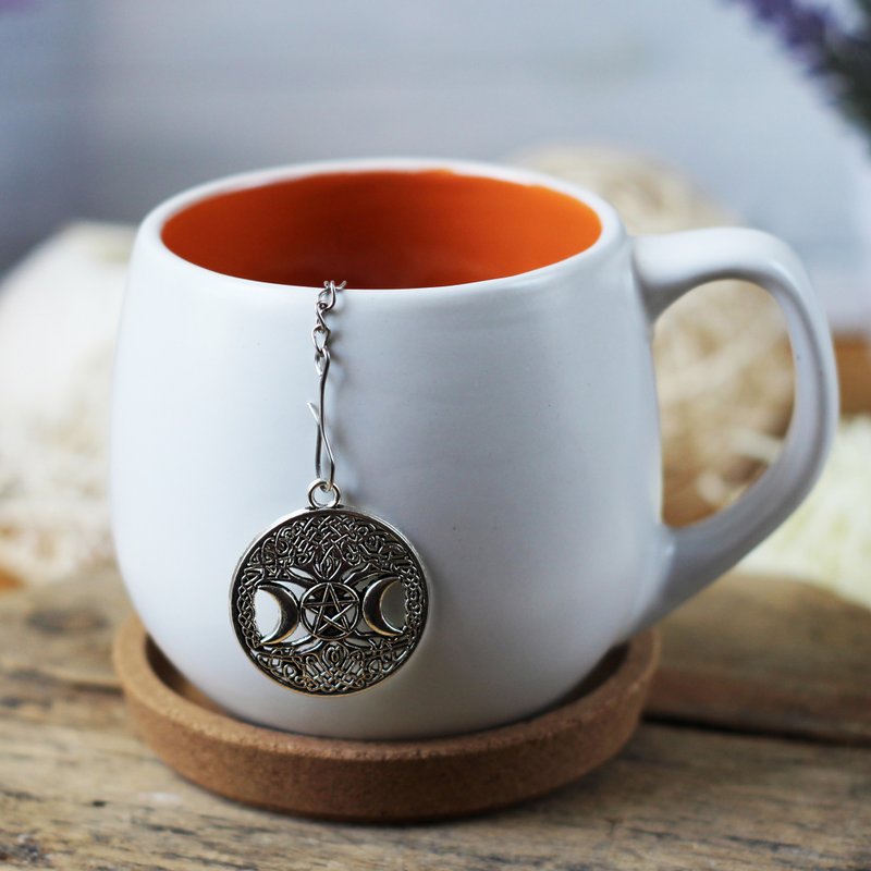 Tree of life tea infuser for loose leaf tea, Tea Maker with family tree charm - 茶具/茶杯 - 不锈钢 银色