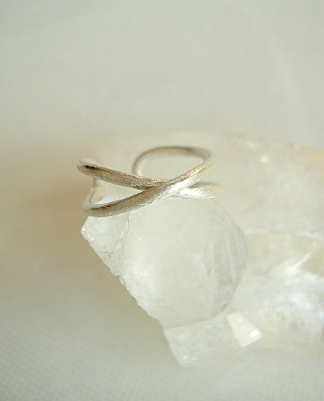 Silver front cross ring 1.8mm - 戒指 - 银 银色