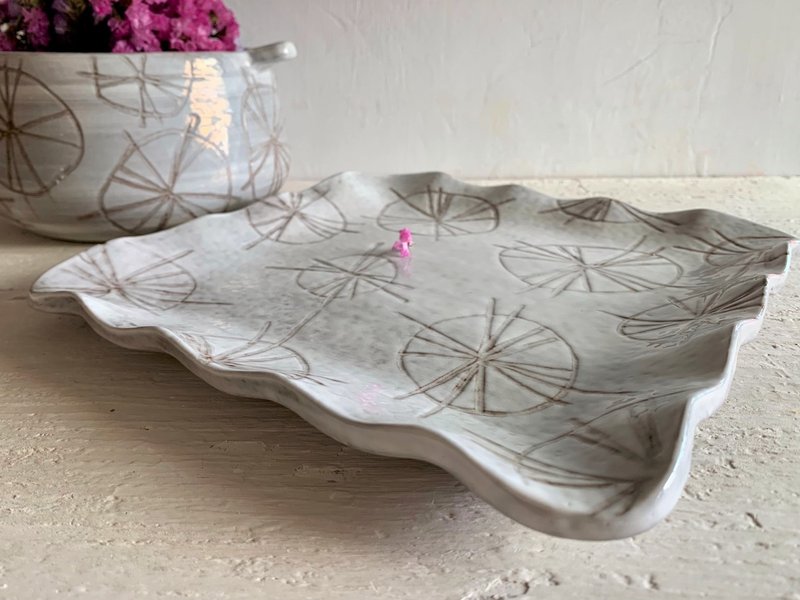 船舵星芒-方盘_陶器餐盘 - 盘子/餐盘/盘架 - 陶 灰色