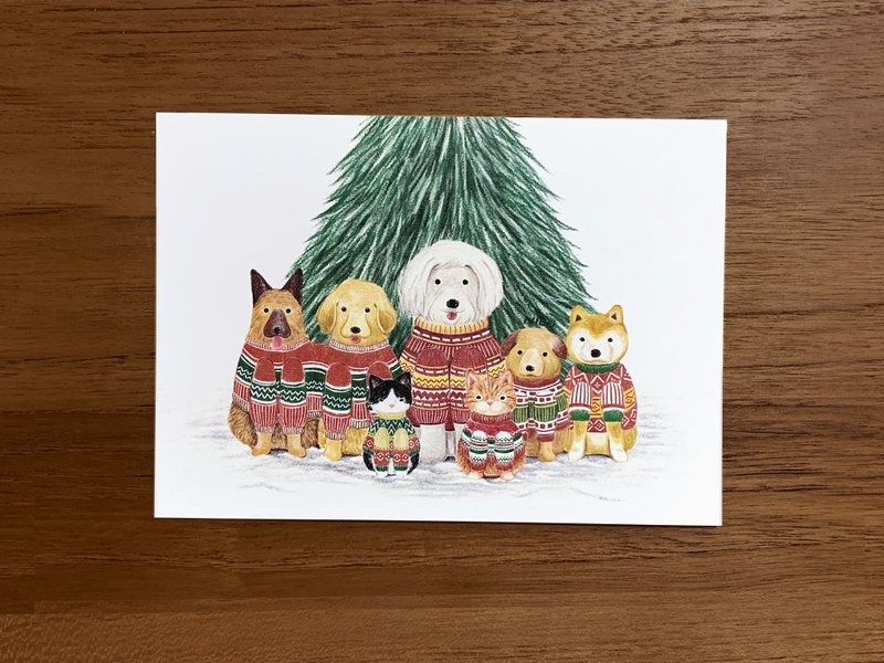 丑毛衣圣诞 圣诞明信片 - 卡片/明信片 - 纸 粉红色