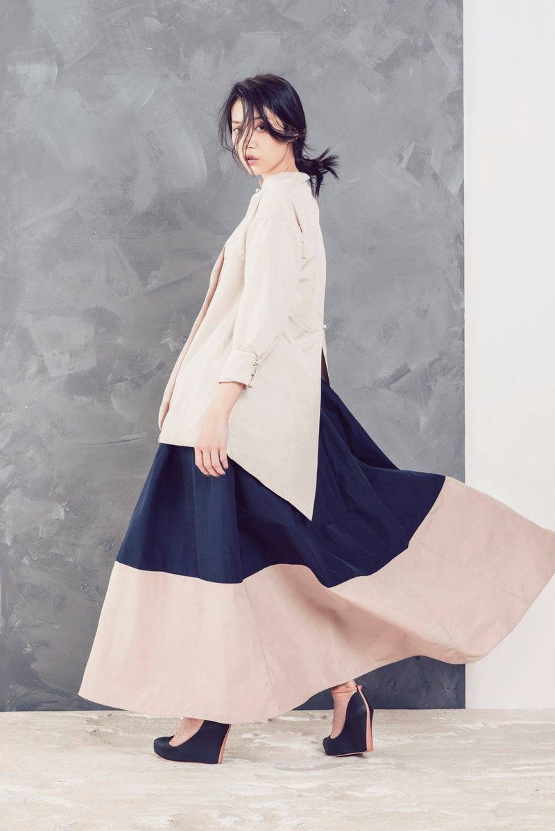 拼接长裙 - 裙子 - 其他材质 