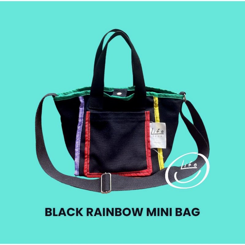 Black Rainbow Mini Bag 彩虹帆布迷你包 - 其他 - 棉．麻 多色