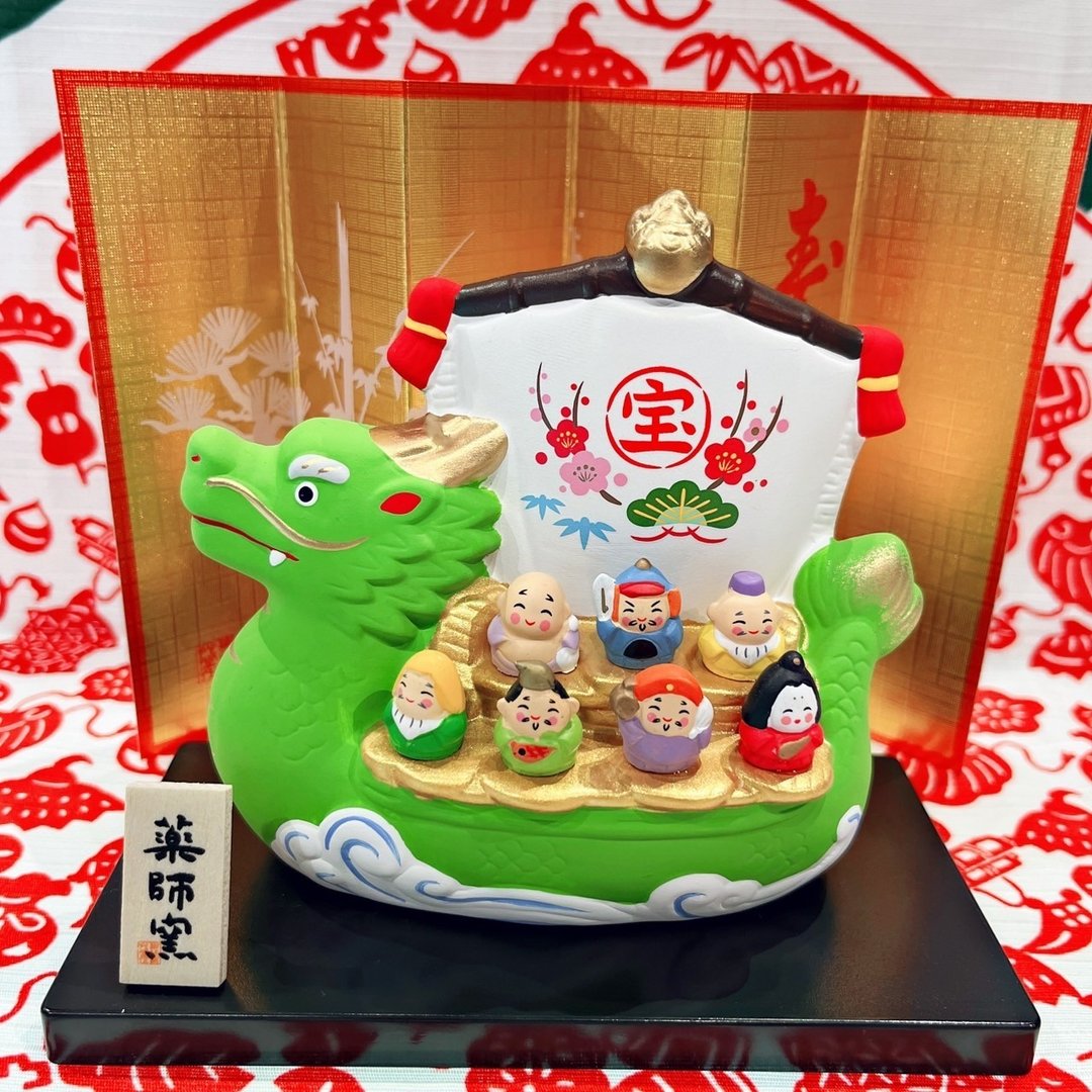 京都手作摆饰-龙年-锦彩招福辰 七福神宝船(药师窑64) - 摆饰 - 其他材质 