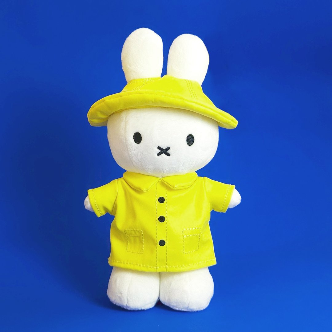 24H 出货 BON TON TOYS Miffy 米菲兔填充玩偶 - 雨衣兔 24cm - 玩偶/公仔 - 聚酯纤维 黄色
