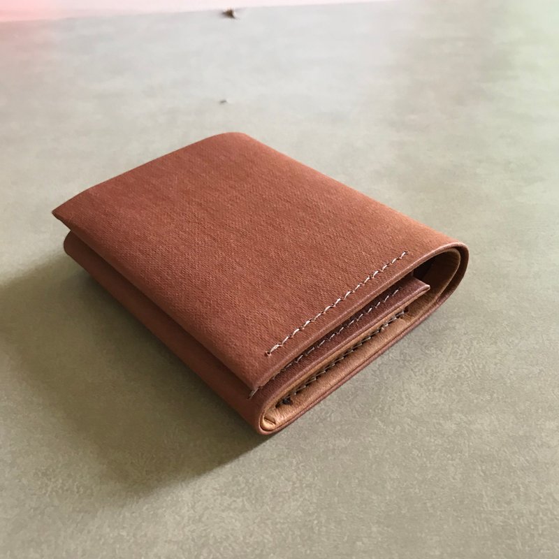 - 水洗零钱短夹 /茶褐*素食纸皮革 - 皮夹/钱包 - 纸 咖啡色