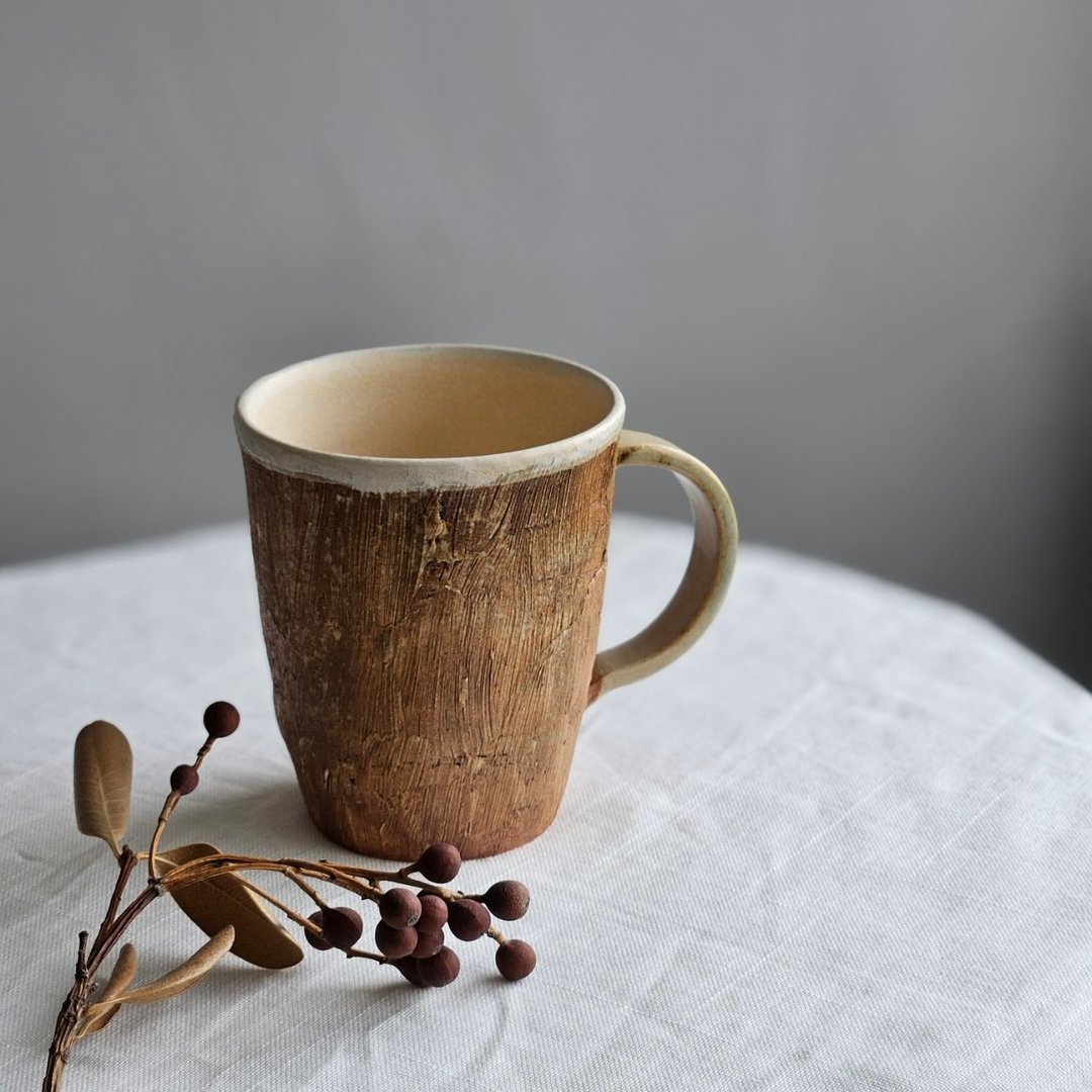 刷纹仿旧 咖啡杯 复古茶杯 - 其他杯子 - 陶 咖啡色