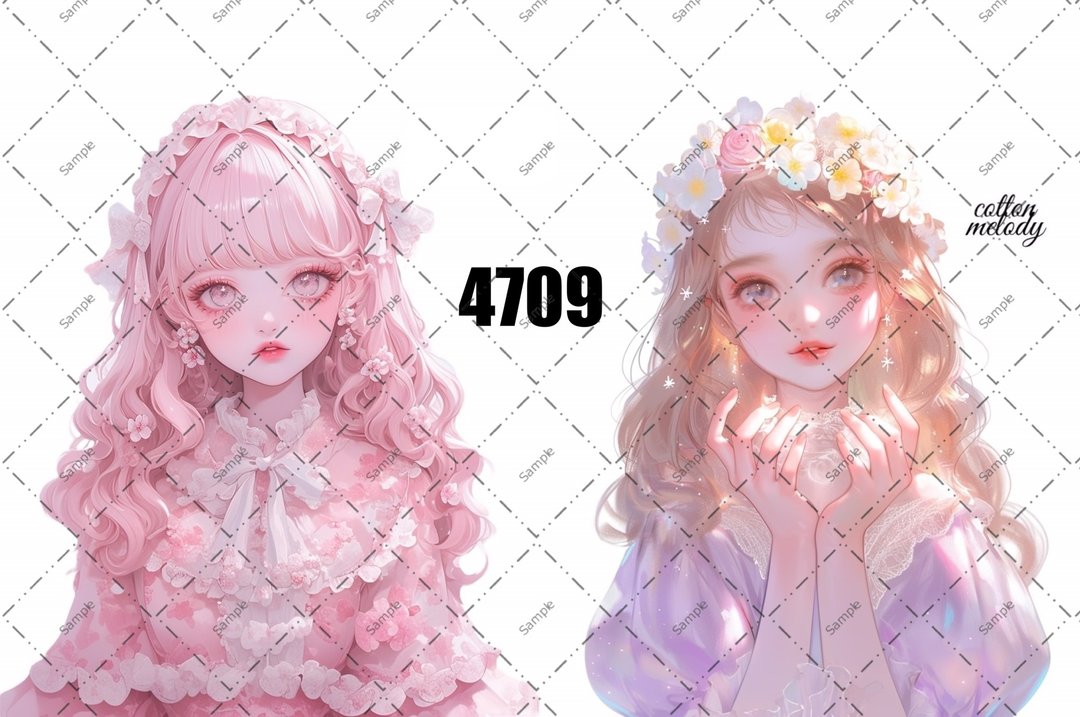 original sticker no.4709 人物贴纸 原创贴纸 原创人物贴纸 装饰贴纸 cotton melody - 贴纸 - 纸 