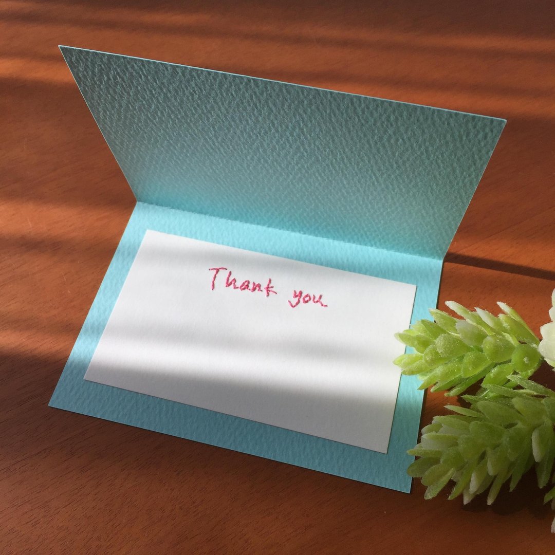 Card / Thank You - 卡片/明信片 - 纸 蓝色